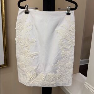 White House Black Market Embroidered Skirt